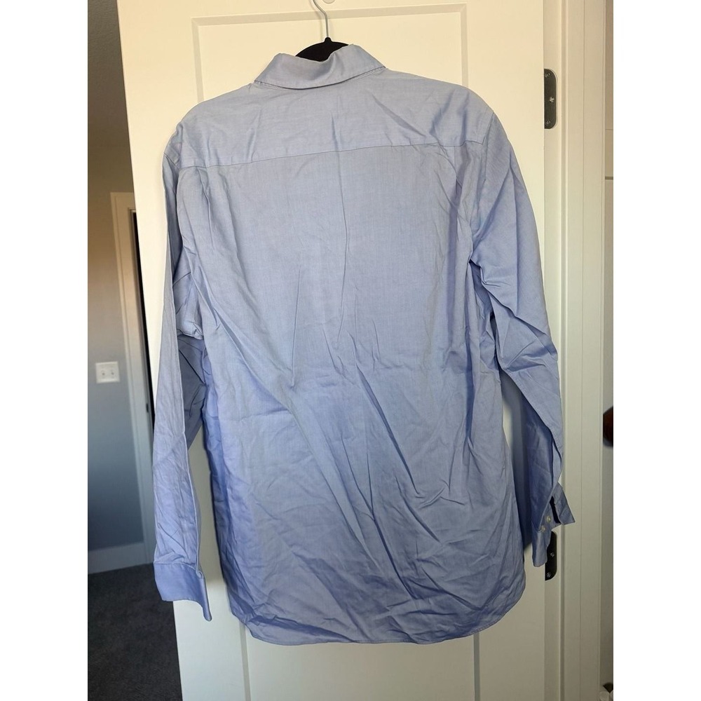 Buttoned Down Mens Tailored Fit Dress Shirt Light Blue Oxford 17 35_214 - Picture 5 of 7